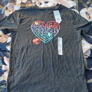 XOXO Gradient Heart Maze T-Shirt Black